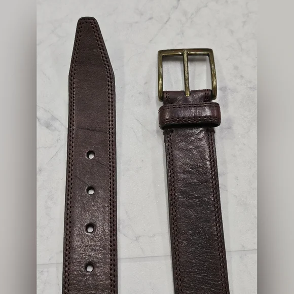 (JZ-98) John Varvatos 35MM Feather Edge Belt In Brown